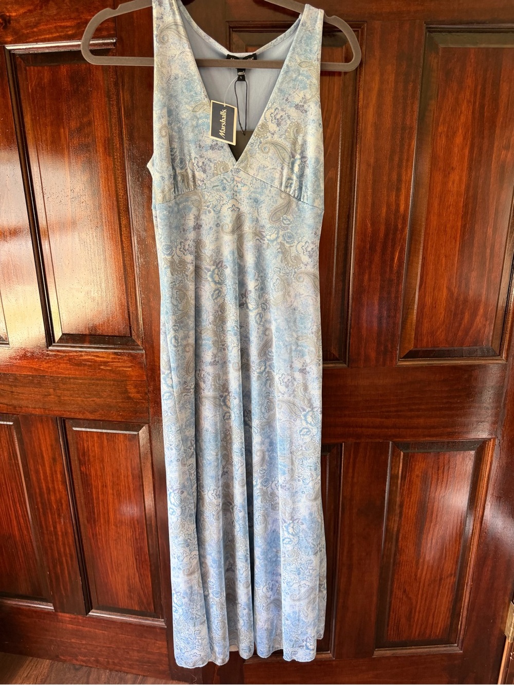 See You Monday Light Blue Paisley Maxi Dress